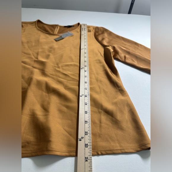 NWT J. Crew Women Brown Winter Garden Top Size Large Bell Sleeve Crew Neck - Picture 2 of 7